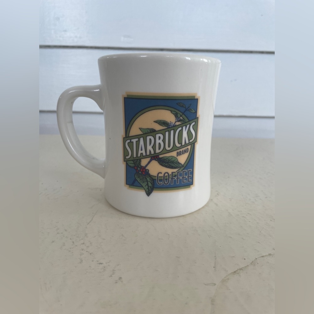 Retro 2002 Starbucks Mug with Leaf Graphic